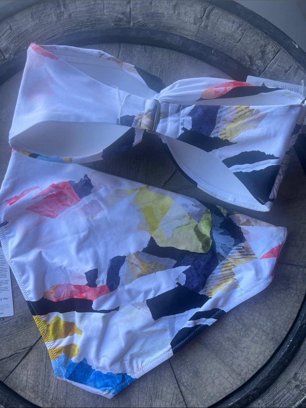 Calia Abstract Multi-Color Bandeau Bikini Set medium C1 - Picture 3 of 10